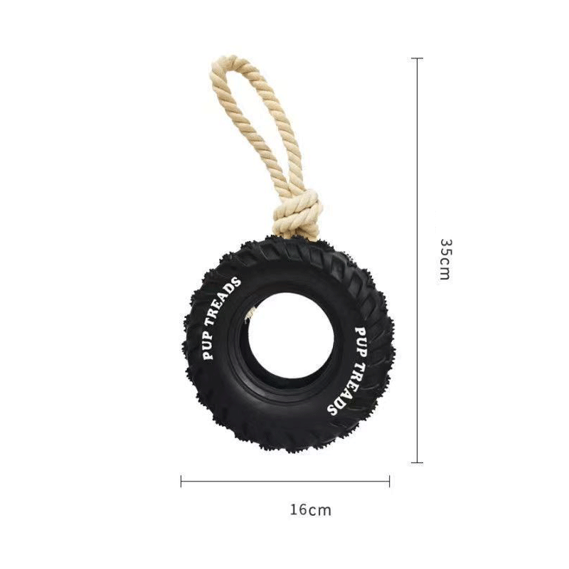 16cm*35cm Black Rubber Tire Dog Chew Toy