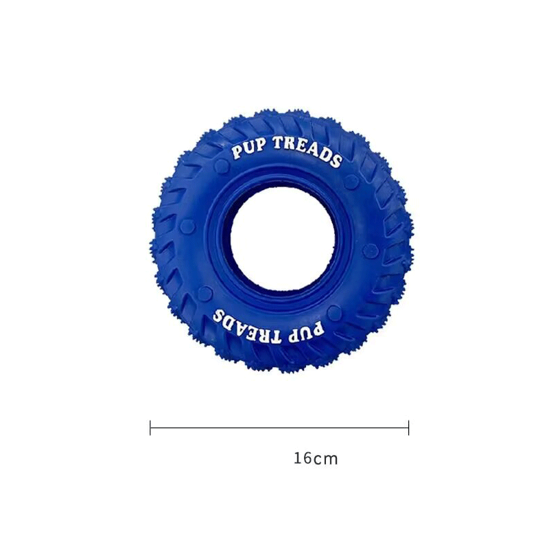 16cm Blue Tire Dog Chew Toy