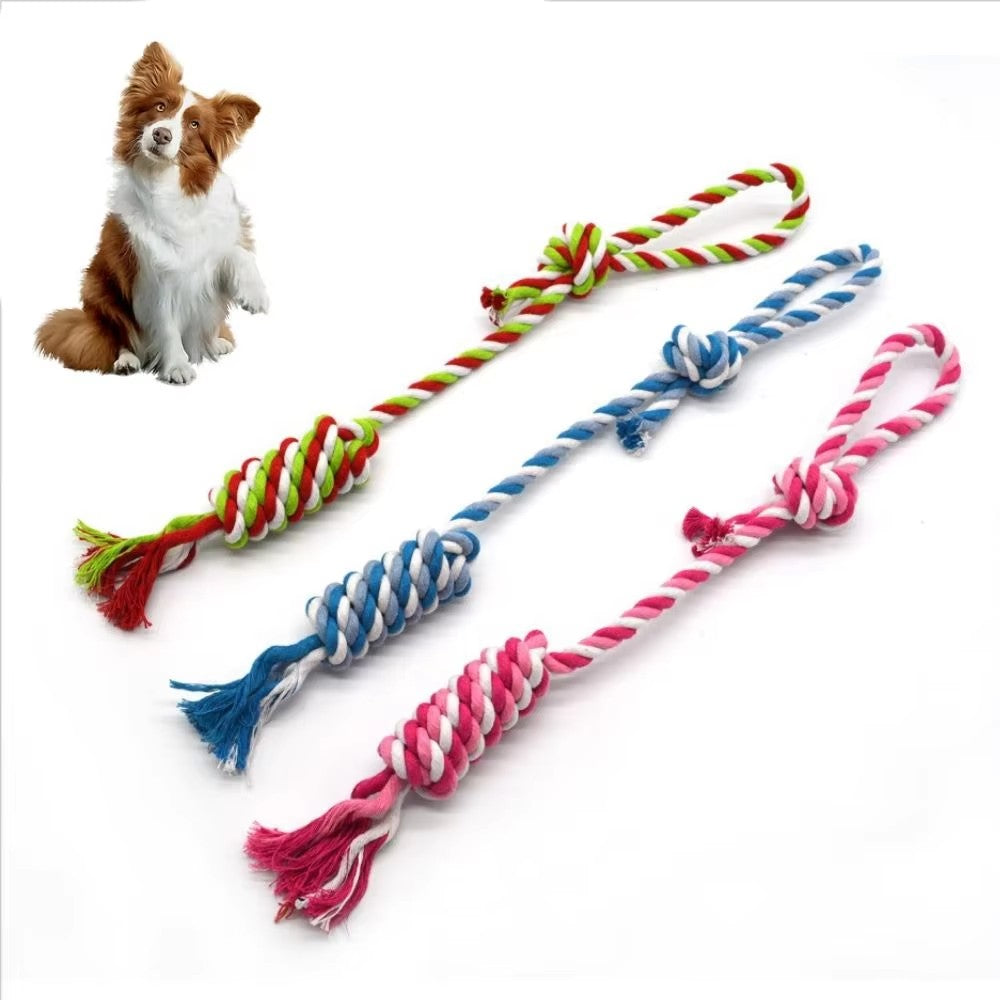 Cotton Rope Hand-Pulled Candy Knot Dog Toys