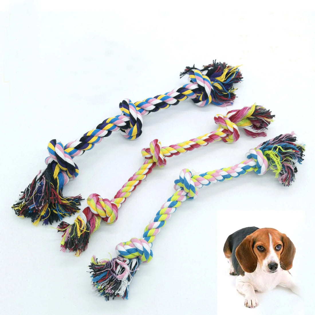 Three Knot Cotton Rope Dog Toys