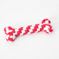 Red and White Woven Bone Dog Toy