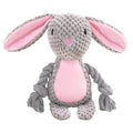 Grey Pink Rabbit Dog Toy