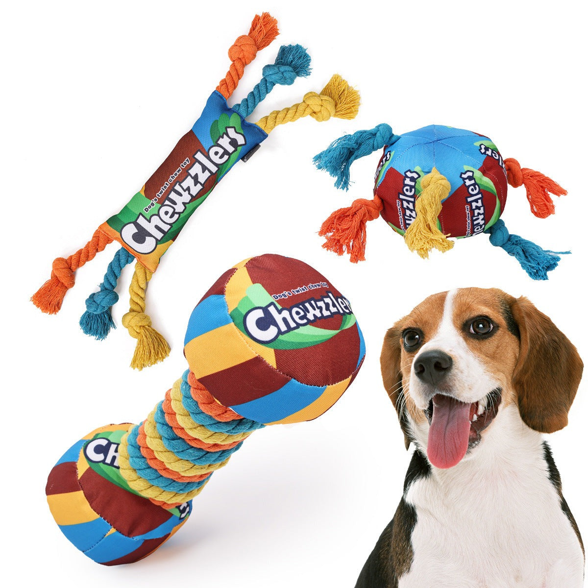 Pet Dog Rainbow Twist Candy Toy