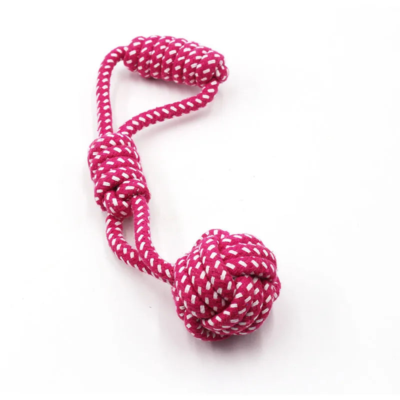 Pink Cotton Rope Bracelet Single Ball