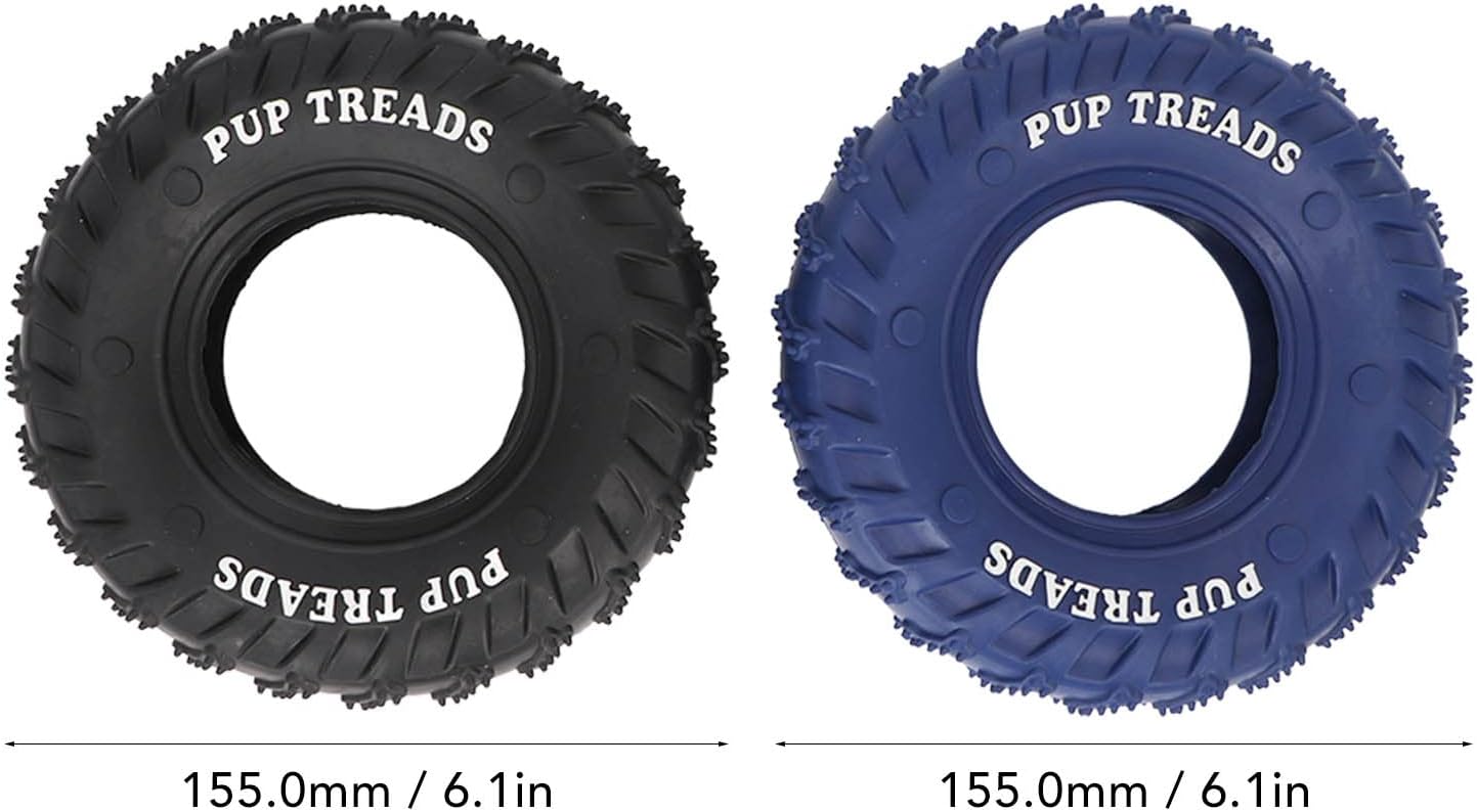 Two 15.5cm Tire Dog Chew Toy